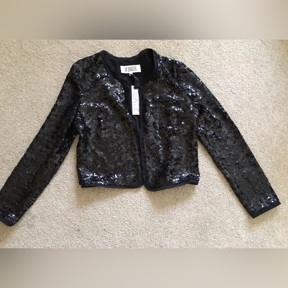 NWT BB Dakota Sequin Taryn Jacket * BLACK * Small
